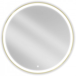 MEXEN - Esso zrkadlo s osvetlením 100 cm, LED 6000K zlatý rám (9825-100-100-611-50)