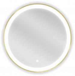 MEXEN - Esso zrkadlo s osvetlením 60, LED 6000K zlatý rám (9825-060-060-611-50)