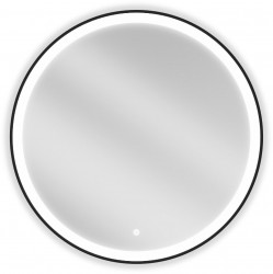 MEXEN - Esso zrkadlo s osvetlením 80, LED 6000K čierny rám (9825-080-080-611-70)