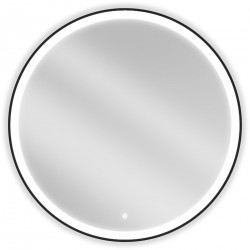 MEXEN - Esso zrkadlo s osvetlením 90 cm, LED 6000K čierny rám (9825-090-090-611-70)