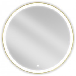 MEXEN - Esso zrkadlo s osvetlením 90 cm, LED 6000K zlatý rám (9825-090-090-611-50)