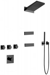 MEXEN - Fall sprchová súprava podomietková, čierna (7602-04-70)