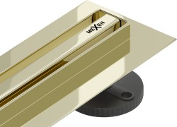 MEXEN - Flat 360 Slim žľab otočný 120 cm zlato (1541120)