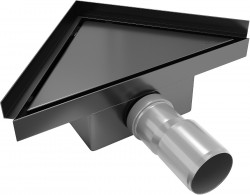 MEXEN - Flat rohový podlahový žľab 20 x 20, čierna (1710320)