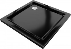 MEXEN - Flat Sprchová vanička štvorcová slim 100 x 100, čierna (40701010)