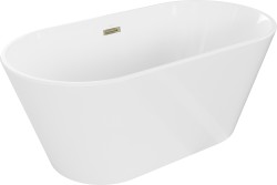 MEXEN - Flavia vaňa voľne stojaca 150 x 75, biela, zlatý sifón (54031507500-G)