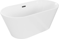 MEXEN - Flavia vaňa voľne stojaca 150x75, biela s biela, čierny sifón (54031507500-B)