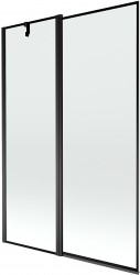 MEXEN - Flip vaňová zástena 1-krídlo 120 x 150 cm, čierna vzor, čierna (894-120-101-70-70)