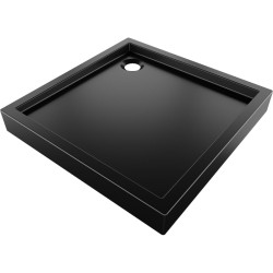 MEXEN - Flow+ Sprchová vanička štvorcová 80 x 80, čierna mat (46S708080H)
