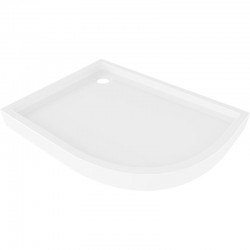 MEXEN - Flow+ Sprchová vanička štvrťkruh asymetrická ľavá 100 x 80, biela lesk (46Q108010LH)