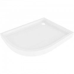 MEXEN - Flow+ Sprchová vanička štvrťkruh asymetrická pravá 100 x 80, biela lesk (46Q108010RH)