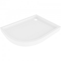 MEXEN - Flow+ Sprchová vanička štvrťkruh asymetrická pravá 100 x 90, biela lesk (46Q109010RH)