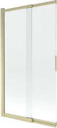 MEXEN - Fox vaňová zástena 2-krídlová posuvná 100 x 150, transparent, zlatá kartáčovaná (891-100-002-55-00)