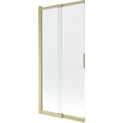 MEXEN - Fox vaňová zástena 2-krídlová posuvná 85 x 150, transparent, zlatá kartáčovaná (891-085-002-55-00)