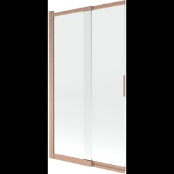 MEXEN - Fox vaňová zástena 2-krídlová przesuwny 100 x 150, transparent, meď kartáčovaná (891-100-002-65-00)