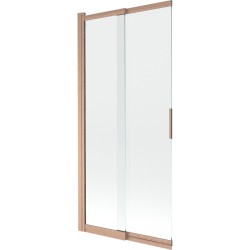 MEXEN - Fox vaňová zástena 2-krídlová przesuwny 85 x 150, transparent, meď kartáčovaná (891-085-002-65-00)