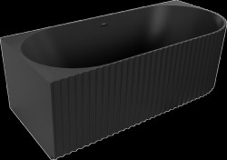 MEXEN - Gia voľne stojaca rohová vaňa reliéf ľavá 150 x 75, čierna mat bez krytky prepadu a zátky (52701507571L-SS)