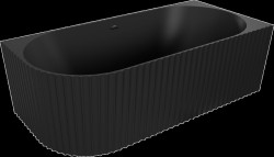 MEXEN - Gia voľne stojaca rohová vaňa reliéf pravá 170 x 80, čierna mat bez krytky prepadu a zátky (52701708071P-SS)