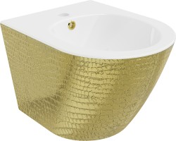 MEXEN - Lena bidet závesný, biela/zlatá vzor (35224808)
