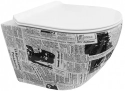 MEXEN - Lena Závesná WC misa vrátane sedátka s slow-slim, z duroplastu, biele so vzorom (30224099)