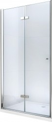 MEXEN - Lima skladacie sprchové dvere 100 cm, transparent, chróm sa stenovým profilom (856-100-000-01-00)