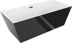 MEXEN - Lita vaňa voľne stojaca 170x75 cm, biela/čierna, čierny sifón (52121707575-B)