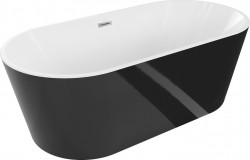 MEXEN - Luna vaňa voľne stojaca 180x80, biela/čierna, bez krytu prepadu a zátky (52031808075-SS)