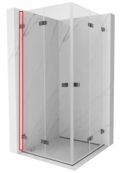 MEXEN - LUNAR nástenná lišta 200 cm 1 ks, pre 832 836 pre sklo 6mm grafit kartáčovaná (830-14-66)