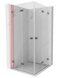 MEXEN - LUNAR nástenná lišta 200 cm 1 ks, pre 832 836 pre sklo 6mm grafit metal (830-14-95)