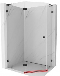 MEXEN - LUNAR prahová lišta rovná 100 cm 1 ks čierna (830-13-70)