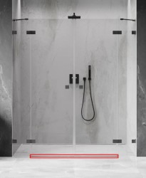 MEXEN - LUNAR prahová lišta rovná 200 cm grafit metal (830-03-95)