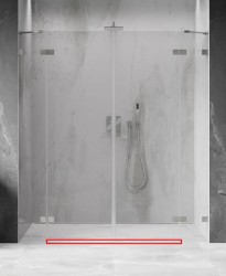 MEXEN - LUNAR prahová lišta rovná 200 cm nikel kartáčovaná (830-03-97)