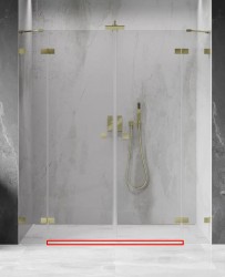 MEXEN - LUNAR prahová lišta rovná 200 cm zlatá kartáčovaná (830-03-55)