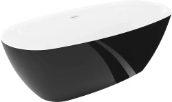 MEXEN - Luvo Slim voľne stojaca vaňa 170 x 75, biela/čierna, bez krytky prepadu a zátky (52801707575-SS)