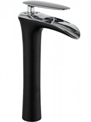 MEXEN - Lyra umývadlová batéria vysoká, čierna / chróm (745310-07)