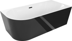 MEXEN - Mia vaňa voľne stojaca pravá 170x80 cm, biela/čierna, čierny sifón (52691708075P-B)