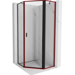 MEXEN - MIST dverná časť päťboká (d+s) 100x200 cm 6mm čierna, okraj, pravá (8A8-100-000-70-70-P)