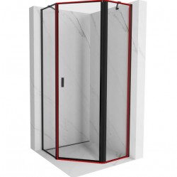 MEXEN - MIST dverná časť päťboká (d+s) 80x200 cm 6mm čierna, okraj, pravá (8A8-080-000-70-70-P)