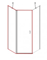 MEXEN - MIST dverná časť päťboká (d+s) 90x200 cm 6mm meď kartáčovaná, číra (8A8-090-000-65-00)