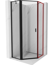 MEXEN - MIST dverná časť päťboká (s) 100x200 cm 6mm čierna, okraj, pravá (8A8-000-100-70-70-P)