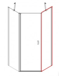 MEXEN - MIST dverná časť päťboká (s) 100x200 cm 6mm zlatá, číra (8A8-000-100-50-00)