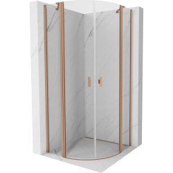 MEXEN - MIST dverná časť štvrťkruhová (2d2s) 100x100x200 cm 6mm meď kartáčovaná, číra (8A32-100-100-65-00)