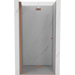 MEXEN - MIST dverná časť zalamovacia 120x200 cm 6mm meď kartáčovaná, číra, ľavé (8A6-120-000-65-00-L)