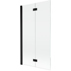 MEXEN - MIST vaňová zástena 100x150 cm 6mm 2-s, čierna, číra, ľavá (8A9-100-002-70-00-L)