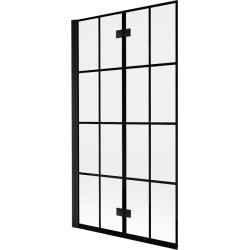 MEXEN - MIST vaňová zástena 100x150 cm 6mm 2-s, čierna, dekor, ľavá (8A9-100-002-70-77-L)