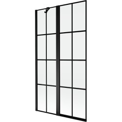 MEXEN - MIST vaňová zástena 100x150 cm 6mm f+s, čierna, dekor, ľavá (8A9-100-011-70-77-L)