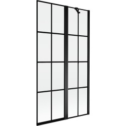 MEXEN - MIST vaňová zástena 100x150 cm 6mm f+s, čierna, dekor, pravá (8A9-100-011-70-77-P)