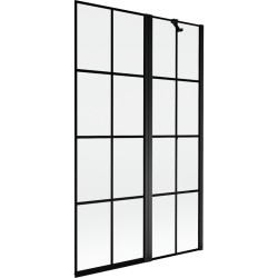 MEXEN - MIST vaňová zástena 110x150 cm 6mm f+s, čierna, dekor, pravá (8A9-110-011-70-77-P)