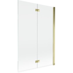 MEXEN - MIST vaňová zástena 120x150 cm 6mm 2-s, zlatá, číra, pravá (8A9-120-002-50-00-P)