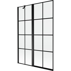 MEXEN - MIST vaňová zástena 120x150 cm 6mm f+s, čierna, dekor, ľavá (8A9-120-011-70-77-L)